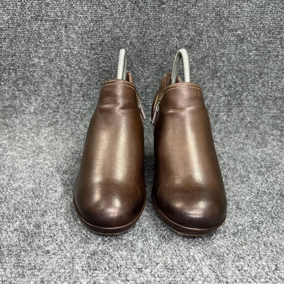 Dansko Marcia Ankle Boots Women's Size 8 Brown Leather Inside Zip Slip On Heeled - Picture 2 of 14